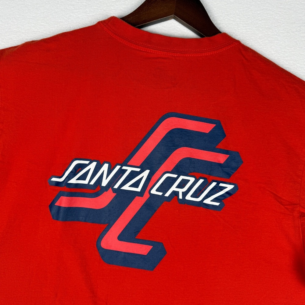 Santa Cruz Skateboards T-Shirt Mens XL Red Graphic Logo Short Sleeve Skater